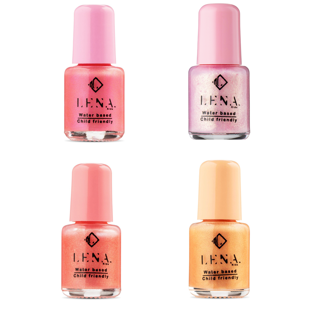 LENA Kids Peel-Off Nail Polish Bundle of 4 Set 02