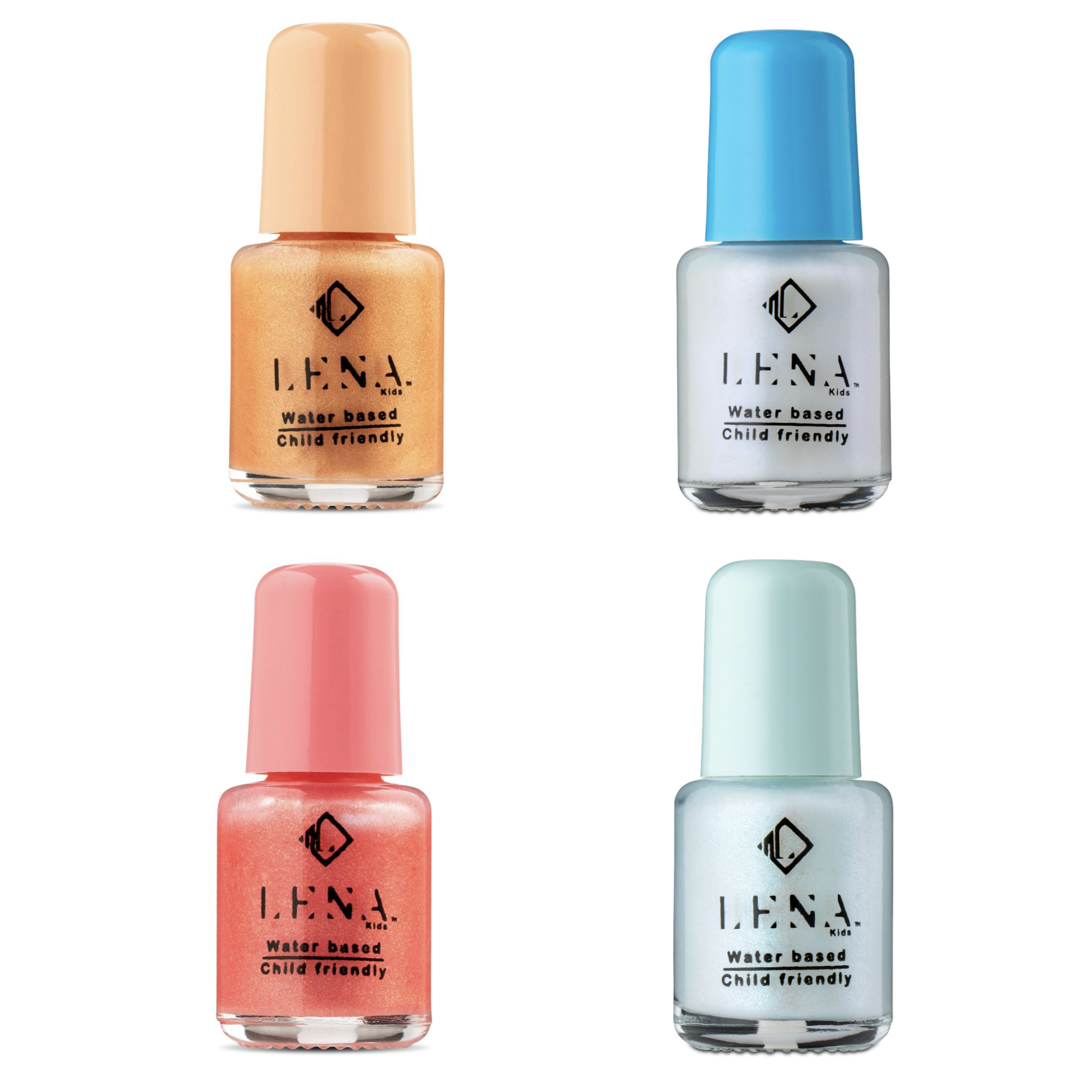 LENA Kids Peel-Off Nail Polish Bundle of 4