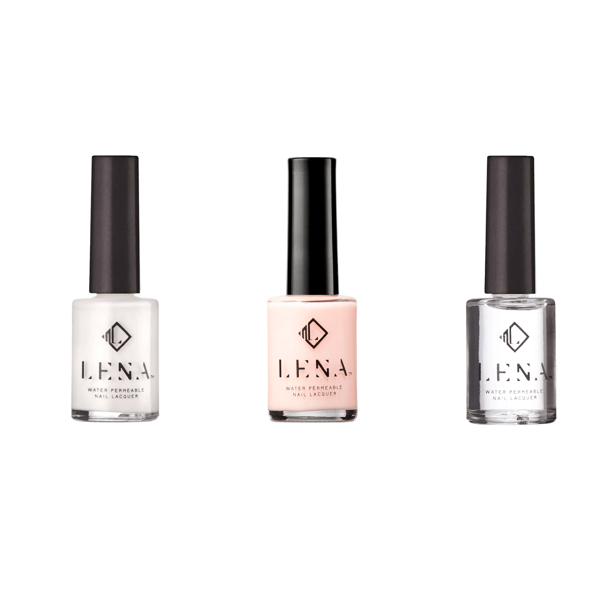 French Manicure Set 05 - Modest-Tea & Coffee, Precision Tip and Top Coat - LENA NAIL POLISH DIRECT